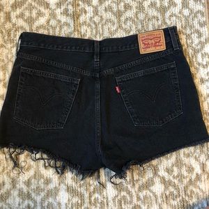 501 Levi Denim Black Shorts. Waist 32